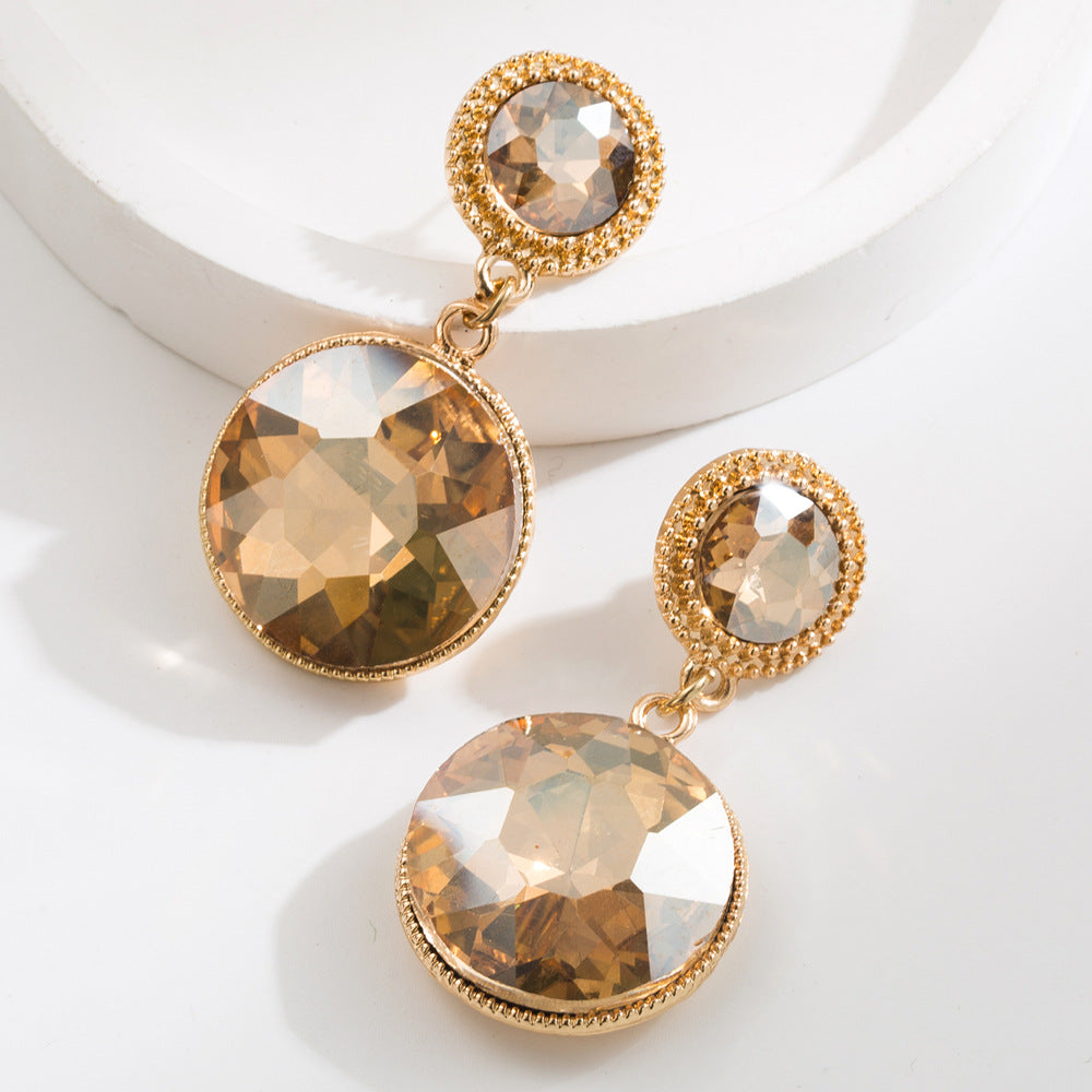 Wholesale Crystal Heart Leopard Print Diamond Earrings